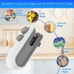Mini Bag Sealer, 2 in 1 USB Rechargeable Bag Sealer Heat Seal Cutter, Rechargeable Mini Snack Bag Sealer, Portable Resealer Machine for Plastic Bags Food Storage Snacks Freshness