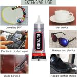 B-7000 Glue Clear for Rhinestone Crafts, Jewelry and Bead Adhesive B7000 Semi Fluid High Viscosity Glues for Clothes Shoes Fabric Cell Phones Screen Repair Metal Stone Nail Art Glass