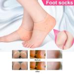 2 pieces of a pair, Silicone Gel Heel Socks Insoles for Dry Hard Cracked Heel Repair Pad, Swelling & Pain Relief, Plantar Fasciitis For Foot Care