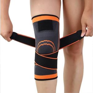 2pcs Orange Knee Pads Braces Sports Support For Men Women