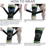 2Pcs Light and Dark Green Knee Pads Braces Sports Support For Men Women