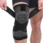 2Pcs Gray Color Knee Pads Braces Sports Support For Men Women