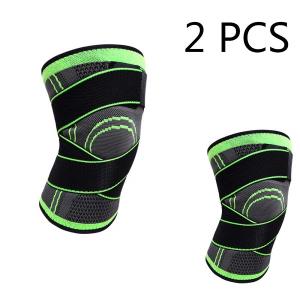 2Pcs Light and Dark Green Knee Pads Braces Sports Support For Men Women