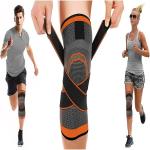 2pcs Orange Knee Pads Braces Sports Support For Men Women