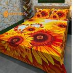 Sera Collection Prime Luxury Cotton Double Size Twill Panel Bedsheet King Size With Two Pillow Cover