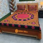 Sera Collection Prime Luxury Cotton Double Size Twill Panel Bedsheet King Size With Two Pillow Cover