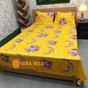 Luxury Towel Cotton Bedsheet King Size With Two Pillow Cover