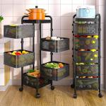 5 Layer Square Full Metal Fruit And Vegetable Rack - Black