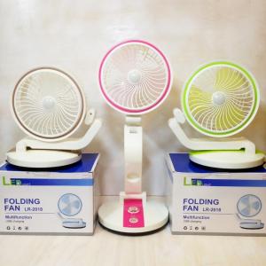 LR 2018 Rechargeable Folding Table Fan with Light Multifunctional Cute Fan