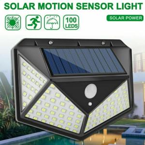 100/114 LED Solar Lamp Outdoor Waterproof Solar Powered spotlights PIR Motion Sensor Street Light for Garden Decoration 3 Modes