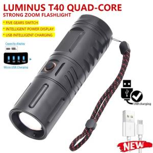 Rechargeable Waterproof Zoom LED Flashlight USB Zambo light With Power Bank
