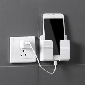Mobile Phone Charging Hanging Holder Multifunction Wall Mounted Plug Bracket Remote Control Mounted Storage Box