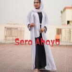 White And Black Borka With Hijab Full set By Sera Abaya